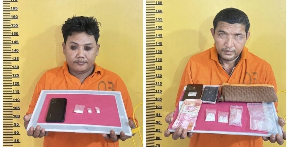 Dua Pengedar Sabu Coba Kabur dan Buang Barang Bukti, Dibekuk Satresnarkoba Polres Inhu di Dua Lokasi