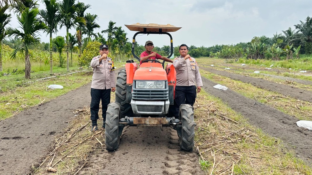 Polsek Koto Gasib dan Kelompok Tani Buka Lahan Baru untuk Dukung Ketahanan Pangan