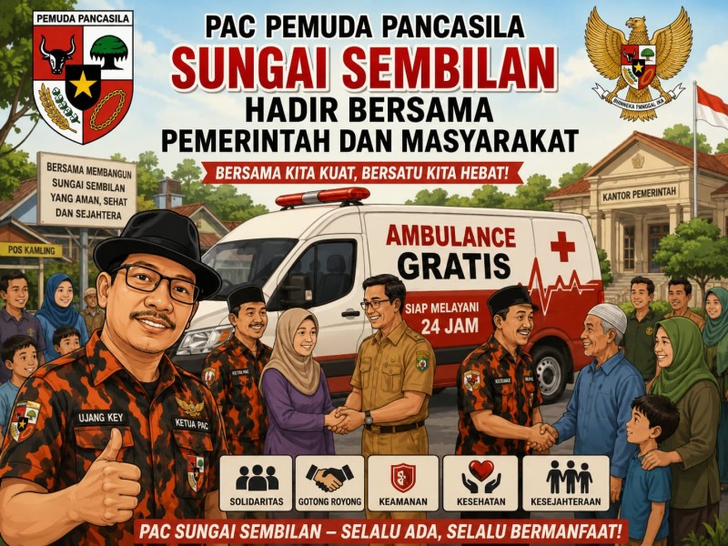 Empat Periode Pimpin PAC Pemuda Pancasila Sungai Sembilan, Ujang Key Perkuat Pelayanan Sosial Lewat Ambulans Gratis 24 Jam