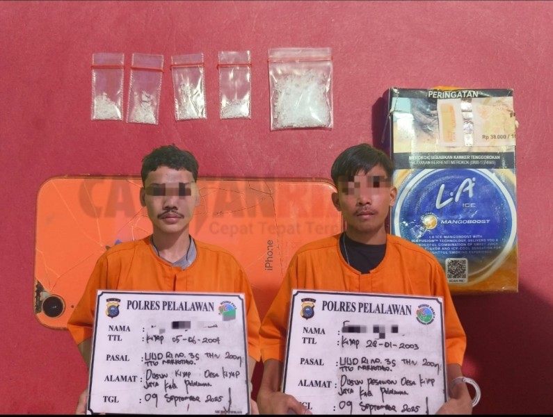 Polres Pelalawan Ringkus Pengedar Sabu di Jalan Lintas Timur, Amankan Mobil Sigra dan Barang Bukti