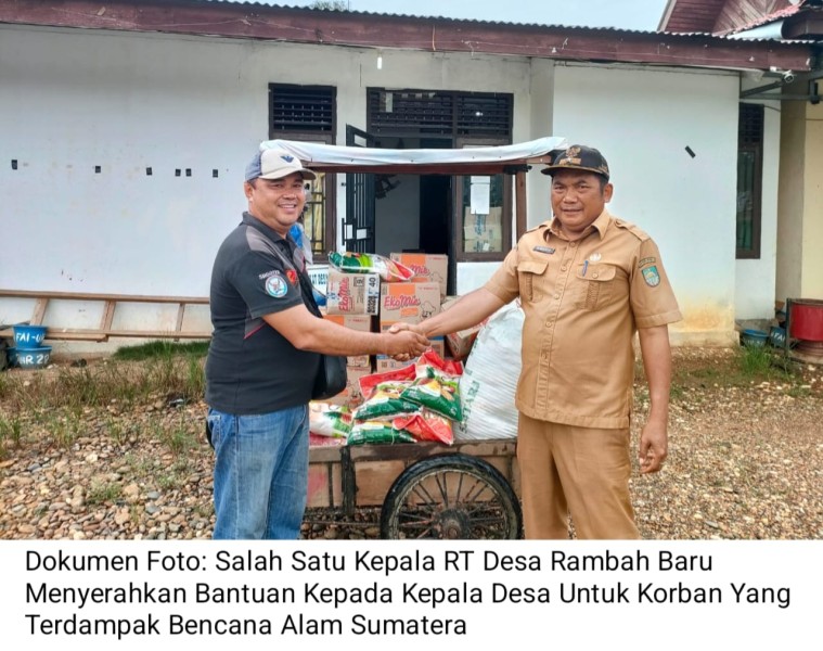 Kades Rambah Baru Sampaikan Terima Kasih atas Partisipasi Warga dalam Penggalangan Bantuan Bencana Sumatra