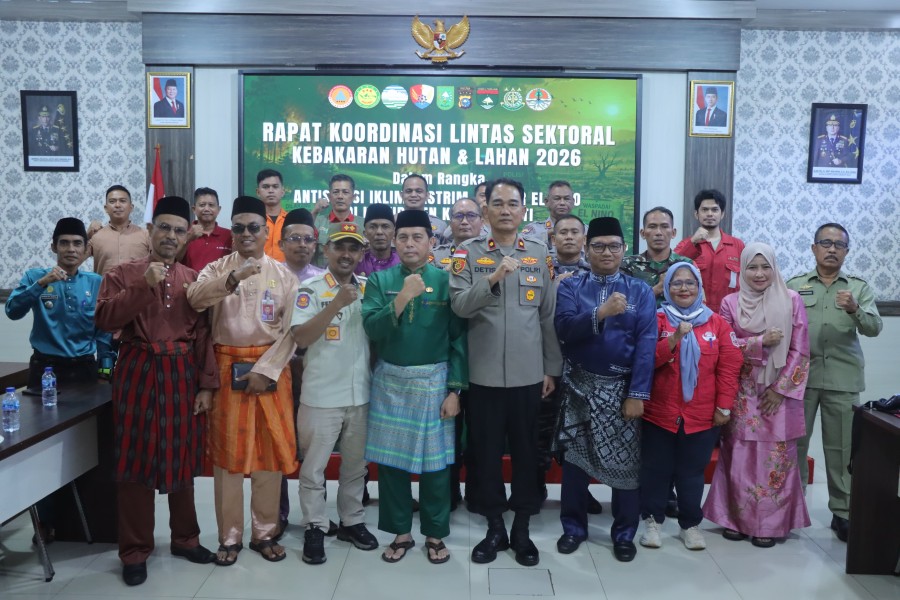Polres Kepulauan Meranti Gelar Rakor Lintas Sektoral Antisipasi Karhutla dan Super El Nino 2026