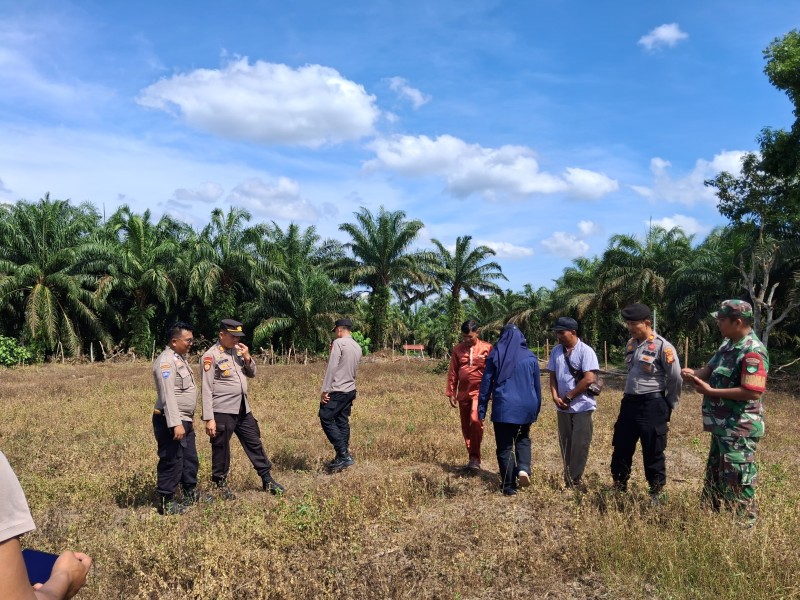 Polsek Minas Tinjau Calon Lahan Program Ketahanan Pangan Jagung Pipil di Rantau Bertuah