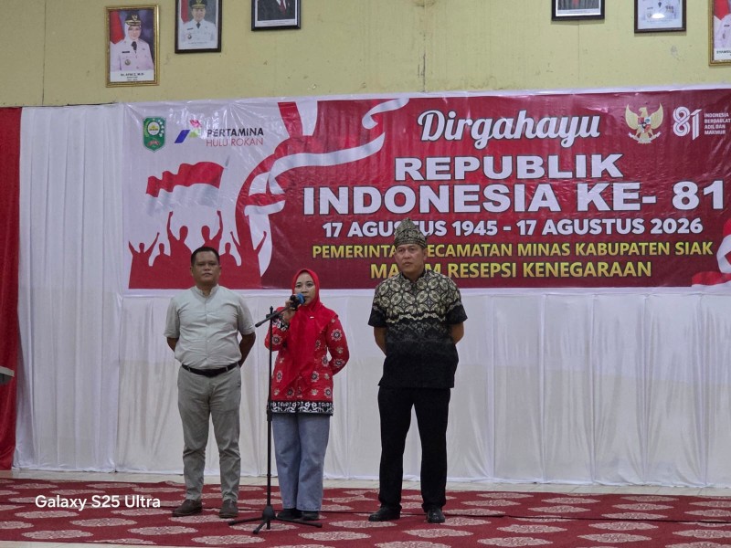 Pelda M. Nasir Wakili Danramil 03/Minas Hadiri Resepsi Kenegaraan HUT RI Ke-81