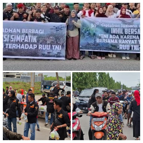 Melalui Aksi Simpatik, GRIB Jaya Inhil dan Elemen Masyarakat Dukung RUU TNI