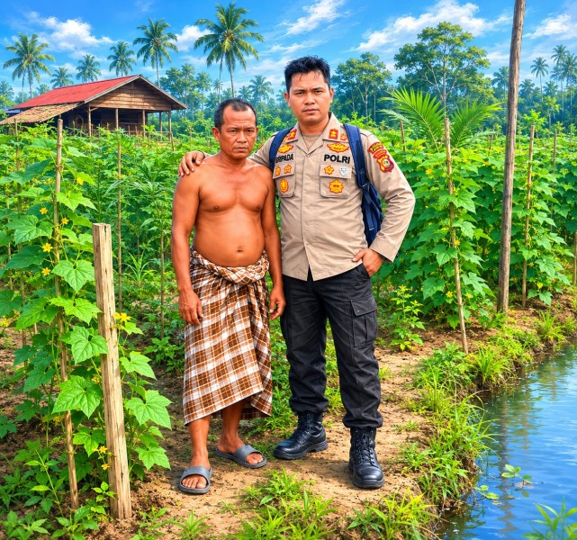 Dukung Ketahanan Pangan Nasional, Kapolsek Sungai Sembilan Tinjau Langsung Pekarangan Pangan Bergizi Milik Warga