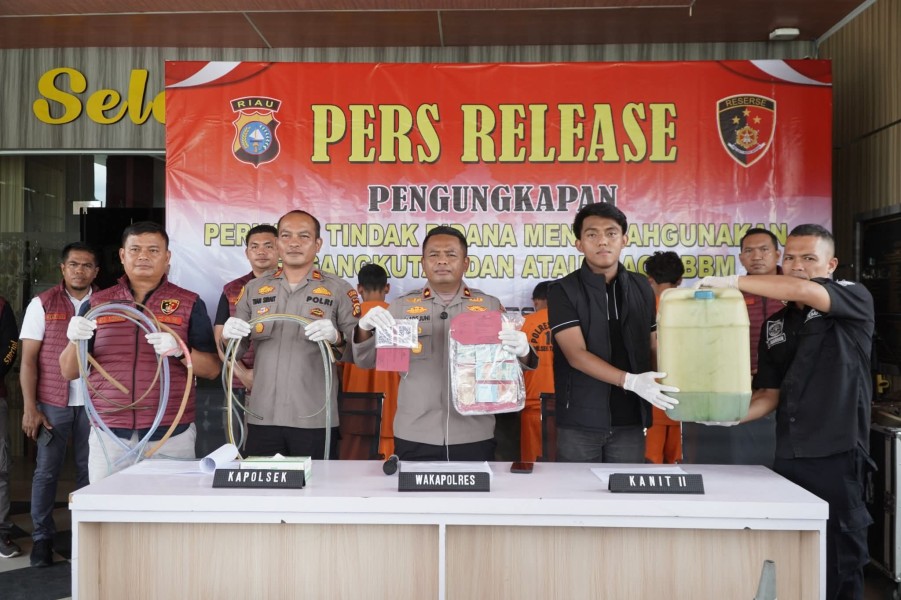 Polres Rohul Bongkar Kasus Ilegal Pertalite, Sindikat Sumut Sulap Mobil  dan Motor Angkut BBM Bersubsidi