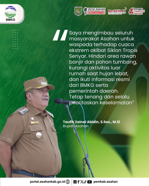 Pemkab Asahan Imbau Waspada Cuaca Ekstrem dan Diklon Tropis Senyar
