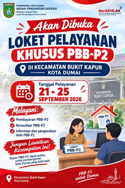 Bapenda Dumai Buka Loket Pelayanan PBB-P2 di Tiga Kecamatan, Catat Jadwalnya