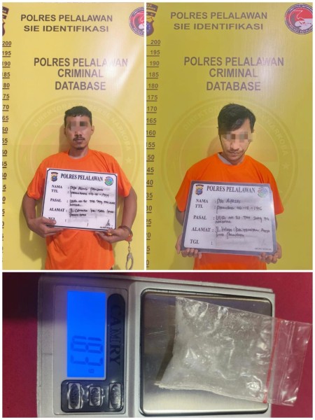 Polres Pelalawan Bongkar Jaringan Pengedar Sabu di Km 55, Dua Pria Diamankan