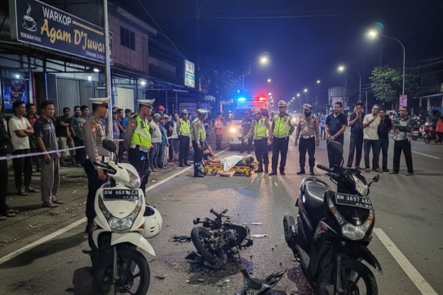 Tabrakan Dua Sepeda Motor di Jalan Hangtuah Pekanbaru, Seorang Pelajar Meninggal Dunia