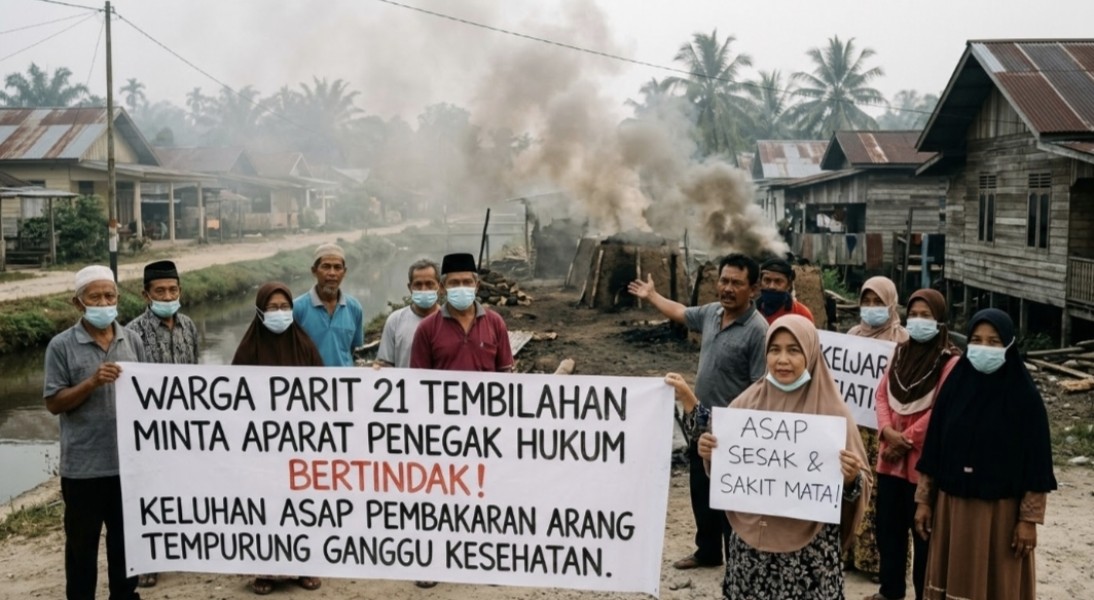 Warga Parit 21 Tembilahan Minta Aparat Penegak Hukum Bertindak, Asap Pembakaran Arang Ganggu Kesehatan