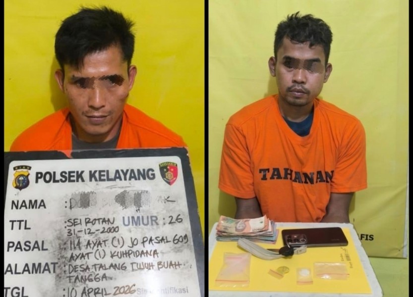 Pengungkapan Kasus Narkotika Di Desa Pring Jaya Rakit Kulim, Polsek Kelayang Berhasil Ringkus Dua Pelaku