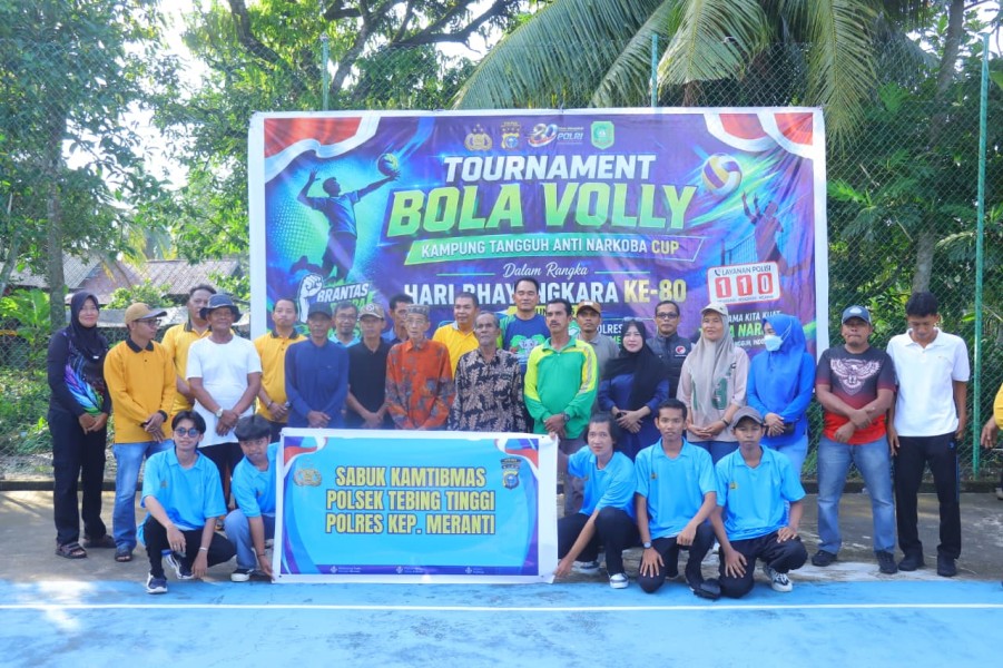 Sambut Hari Bhayangkara Ke- 80 Wakapolres Buka Tournamen Bola Volly Semarakan Kampung Tangguh Anti Narkoba