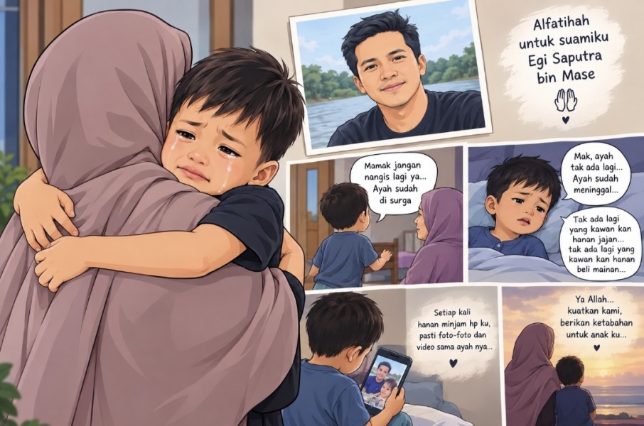Kepergian Egi Meninggalkan Luka, Kisah Ayunikartika : Kisah Hanan, Bocah Kecil yang Mulai Merasakan Kehilangan Sang Ayah