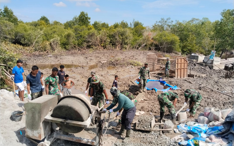 Pembangunan Jembatan Gantung Garuda Dikebut, Dandim Dumai Minta Pengerjaan Dipercepat