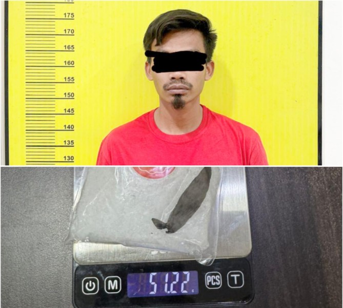 Satres Narkoba Polres Rohul Bekuk Pengedar Sabu, Amankan 51,22 Gram BB