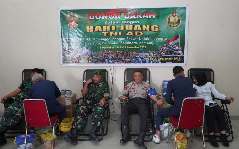 Hari Juang TNI AD ke-80, Kodim Dumai Aksi Donor Darah untuk Kemanusiaan