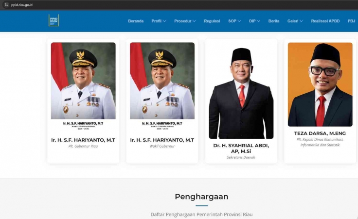 Foto Gubri Abdul Wahid Sempat Hilang dari Situs PPID Riau, Kini Muncul Kembali