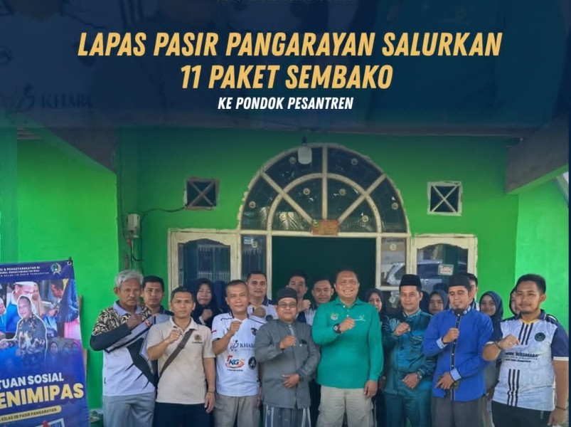 Lapas Pasir Pangarayan Salurkan 11 Paket Sembako ke Pondok Pesantren