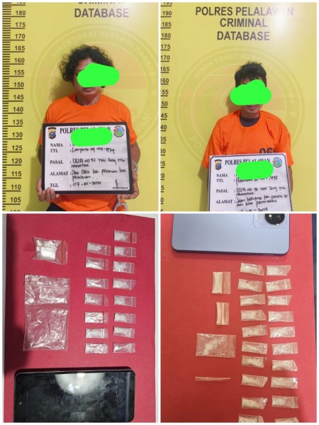 Polres Pelalawan Bongkar Jaringan Narkoba Antar Kabupaten, Dua Pengedar Ditangkap dengan 38 Paket Sabu