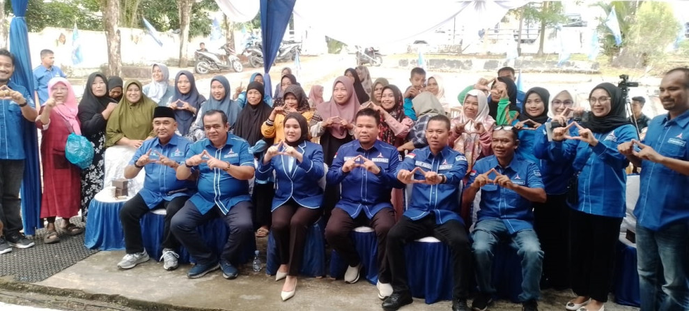HUT ke-24, DPC Demokrat Kampar Gelar Doa Bersama,  Berbagi Sembako Dengan Warga Kurang Mampu