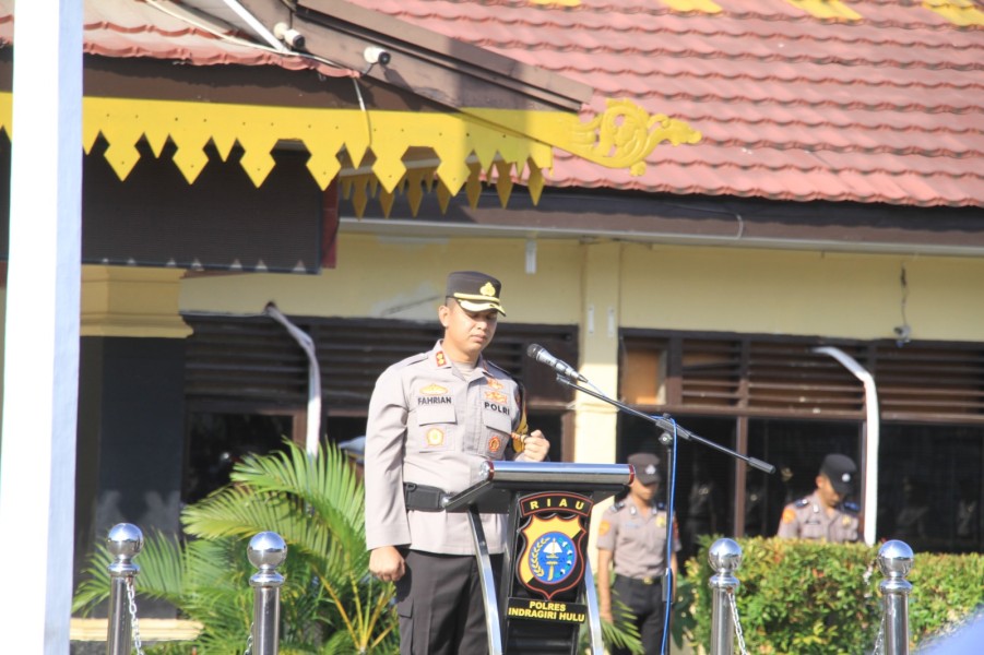 Empat PJU dan Satu Kapolsek Jajaran Polres Inhu Dirotasi, Kapolres Pimpin Upacara Sertijab