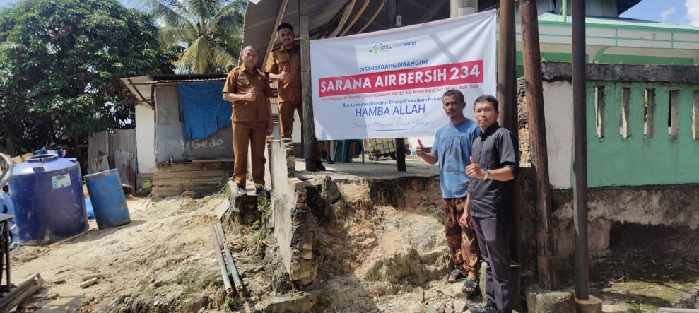 Sumur Bor Bantuan Donatur EGER Hadir di Minas Barat, Pj Penghulu Kampung Sampaikan Ucapan Terima Kasih