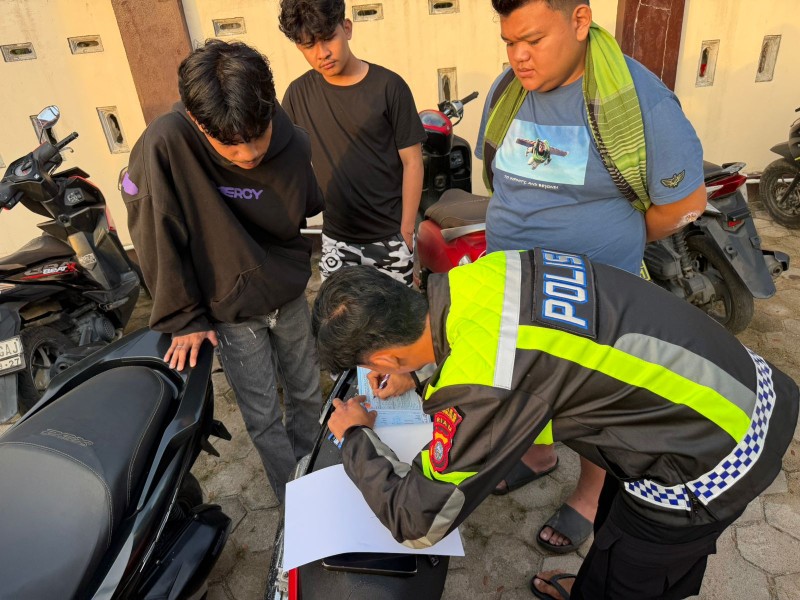 Balap Liar Ditertibkan, Satlantas Polres Inhil Amankan 14 Sepeda Motor