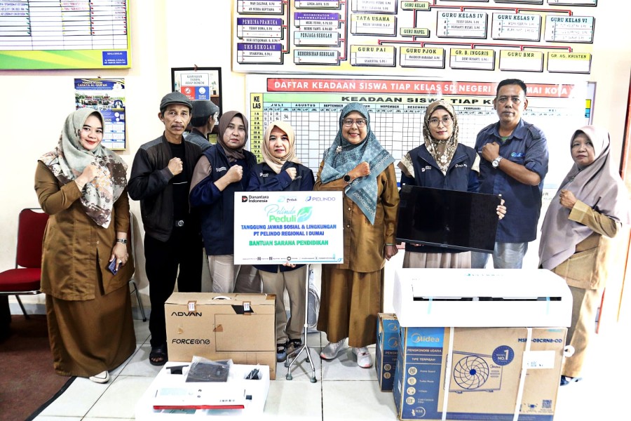 Dukung Kualitas Pendidikan, Pelindo Regional 1 Dumai Bantu Sarana Belajar SDN 11