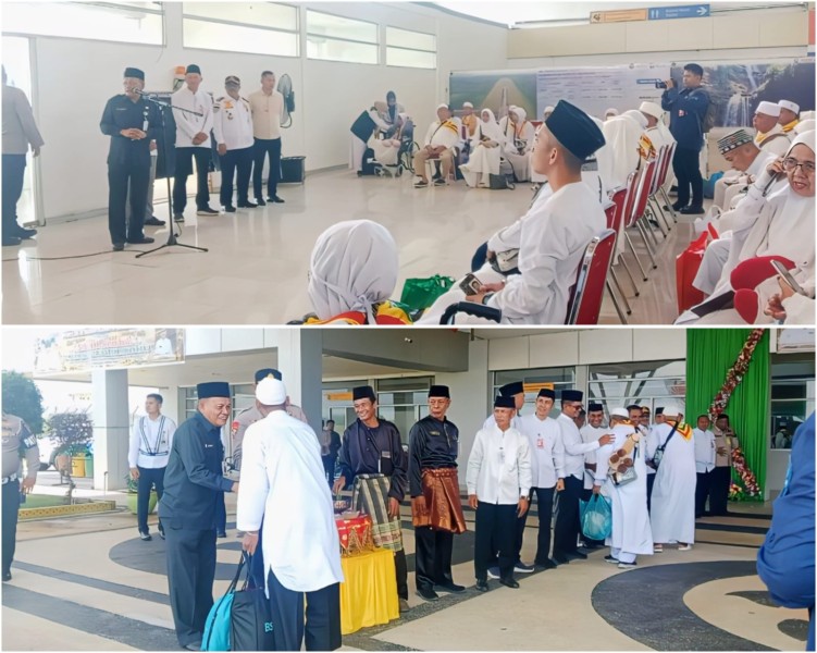 Penuh Haru dan Syukur, 190 Jamaah Haji Rokan Hulu Disambut Hangat di Bandara Tuanku Tambusai