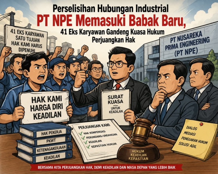 Perselisihan Hubungan Industrial PT NPE Memasuki Babak Baru, 41 Eks Karyawan Gandeng Kuasa Hukum Perjuangkan Hak