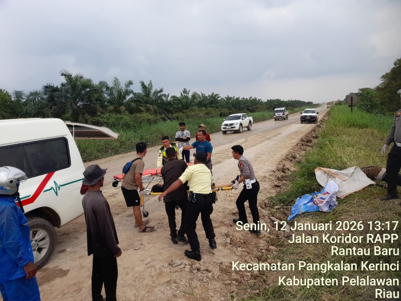 Laka tunggal 2 orang  dikoridor Pt RAPP masuk ke kanal