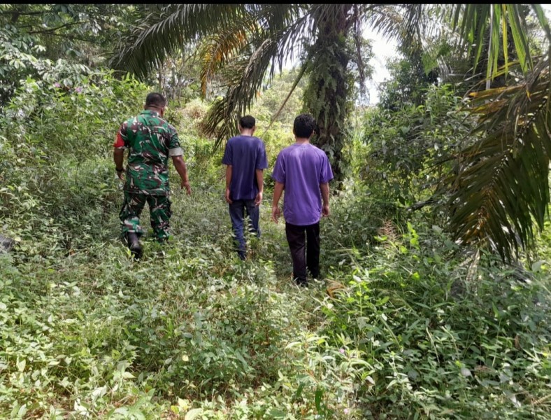 Babinsa Koramil 04/Perawang Gelar Patroli Karhutla, Nihil Ditemukan Titik Api