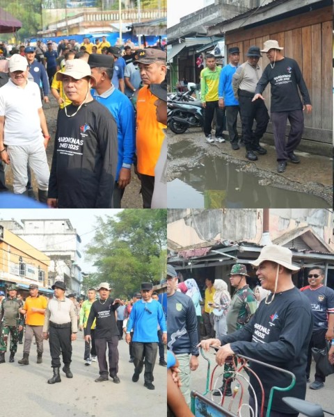 Sejalan Arahan Presiden Gerakan Indonesia Asri, Bupati Inhil H. Herman Pimpin Gotong Royong di Kota Tembilahan