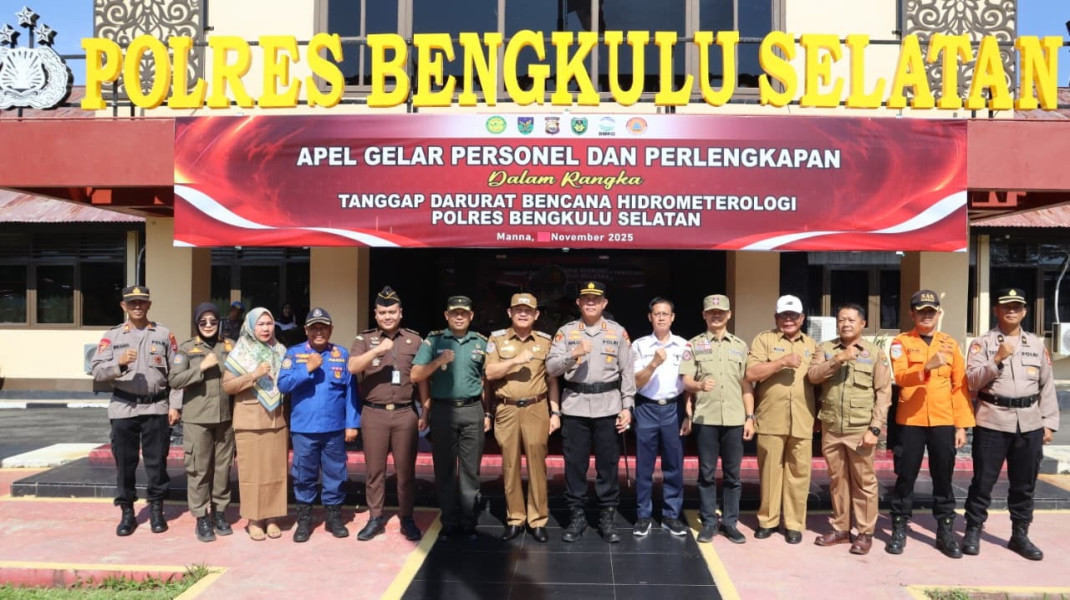 Polres Bengkulu Selatan Gelar Apel Tanggap Darurat Bencana Hidrometeorologi