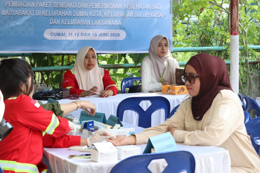 Pelindo Regional 1 Dumai Salurkan Bantuan Kesehatan dan Sembako untuk Masyarakat Laksamana
