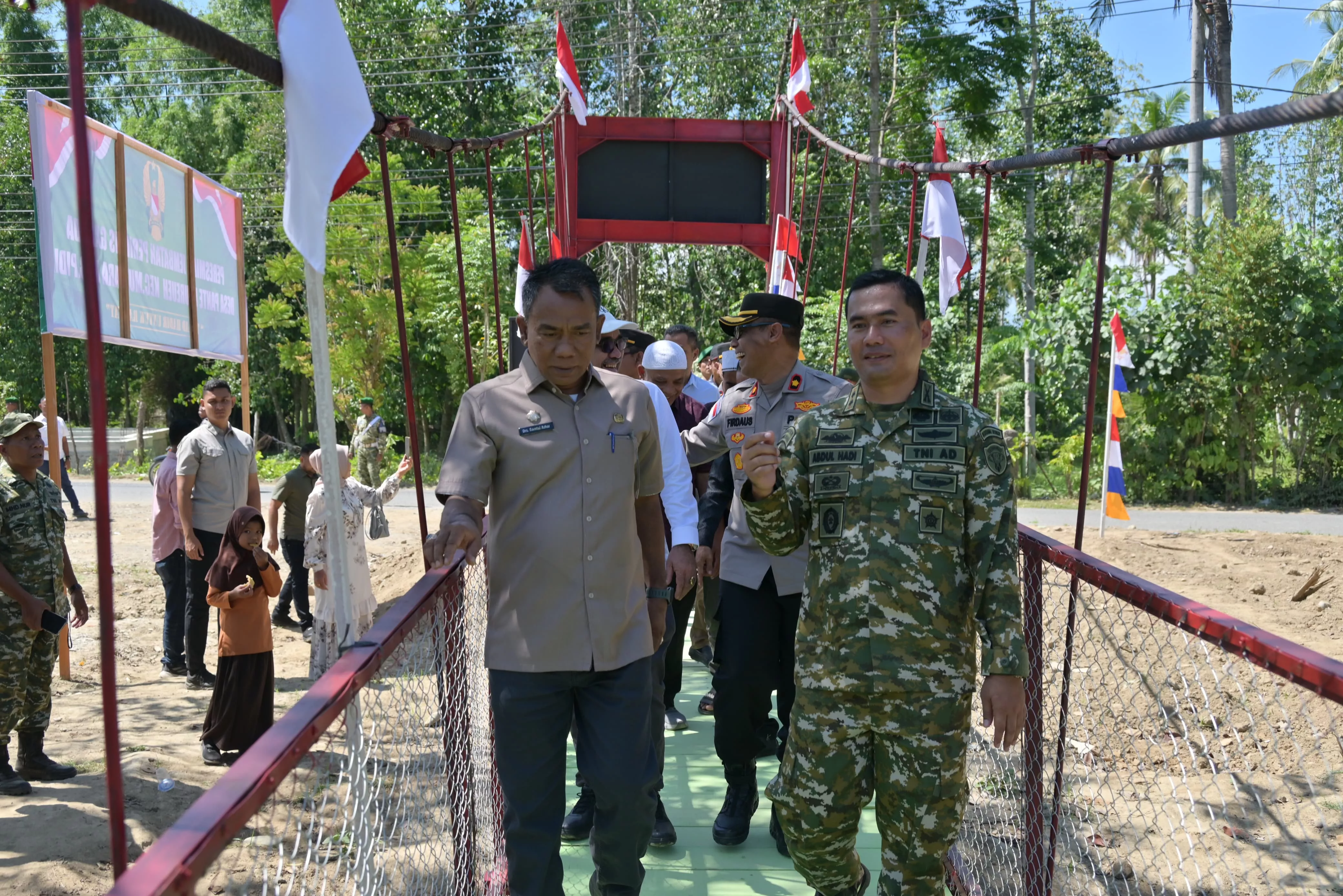 Dandim 0102/Pidie Bersama Forkopimda Resmikan Jembatan Perintis Garuda
