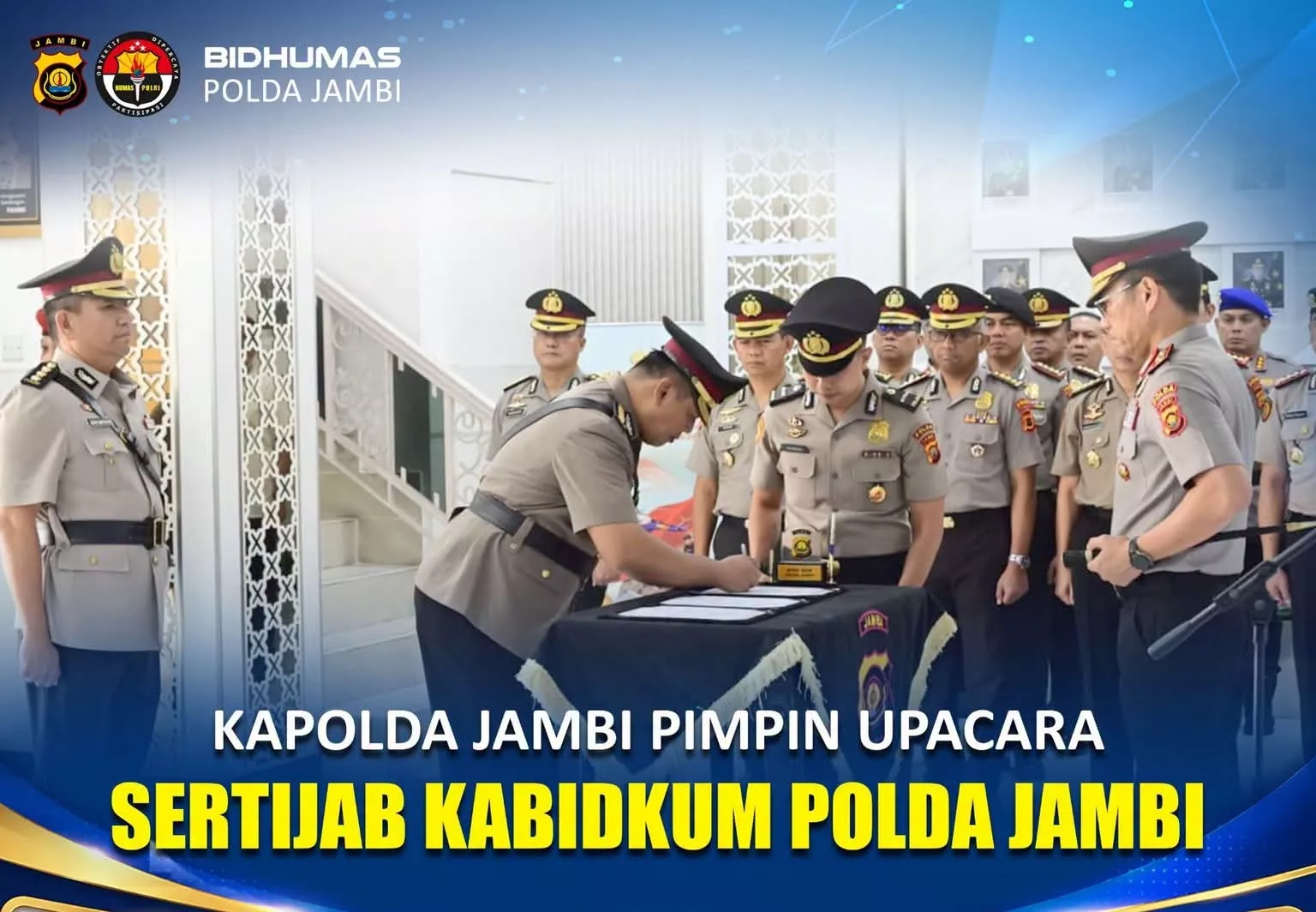 Kapolda Jambi Pimpin Sertijab Kabidkum, Kombes Pol Mardiono Resmi Emban Jabatan Baru