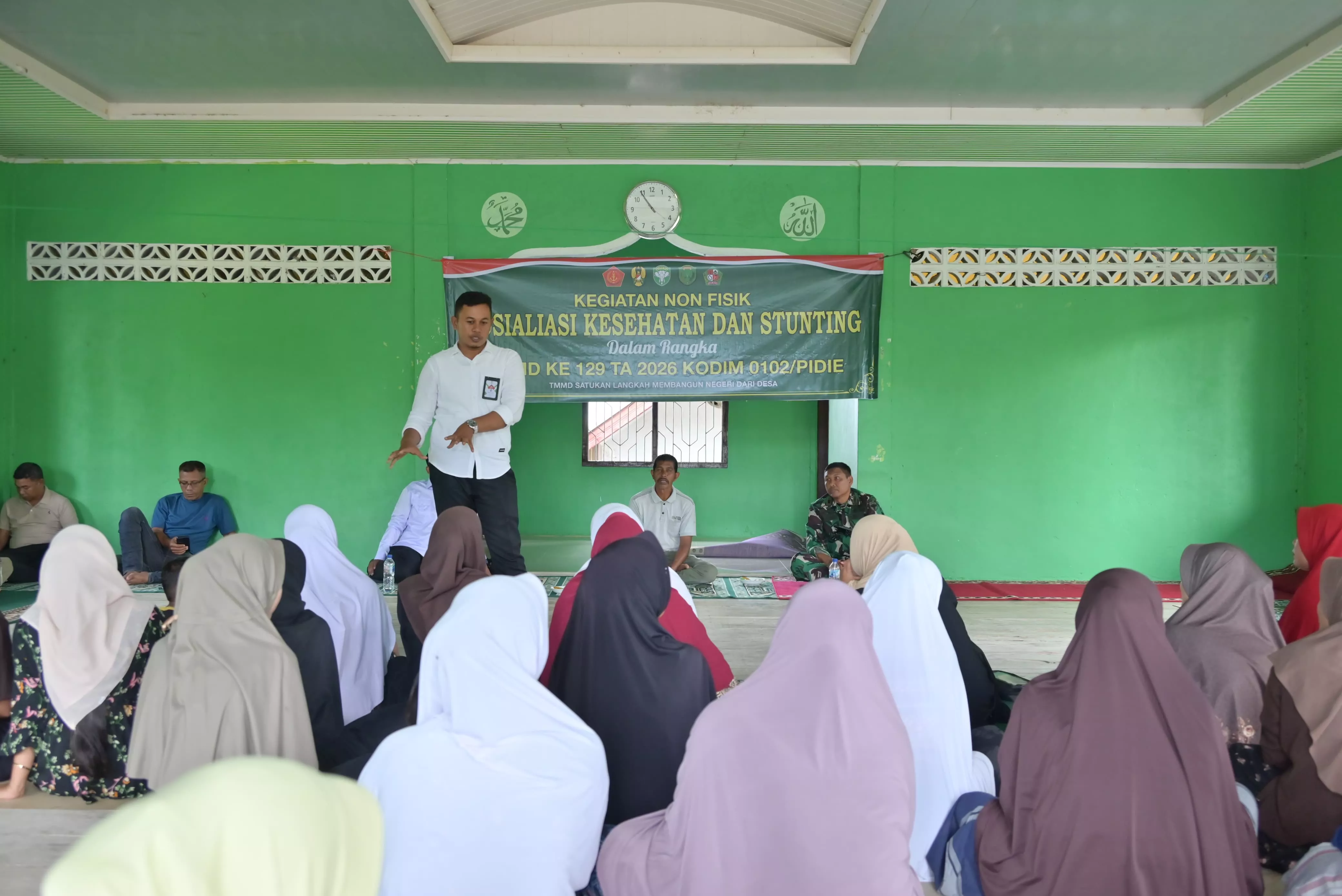 Satgas TMMD ke-129 Kodim 0102/Pidie Gandeng Dinas Sosial Edukasi Warga Cegah Stunting
