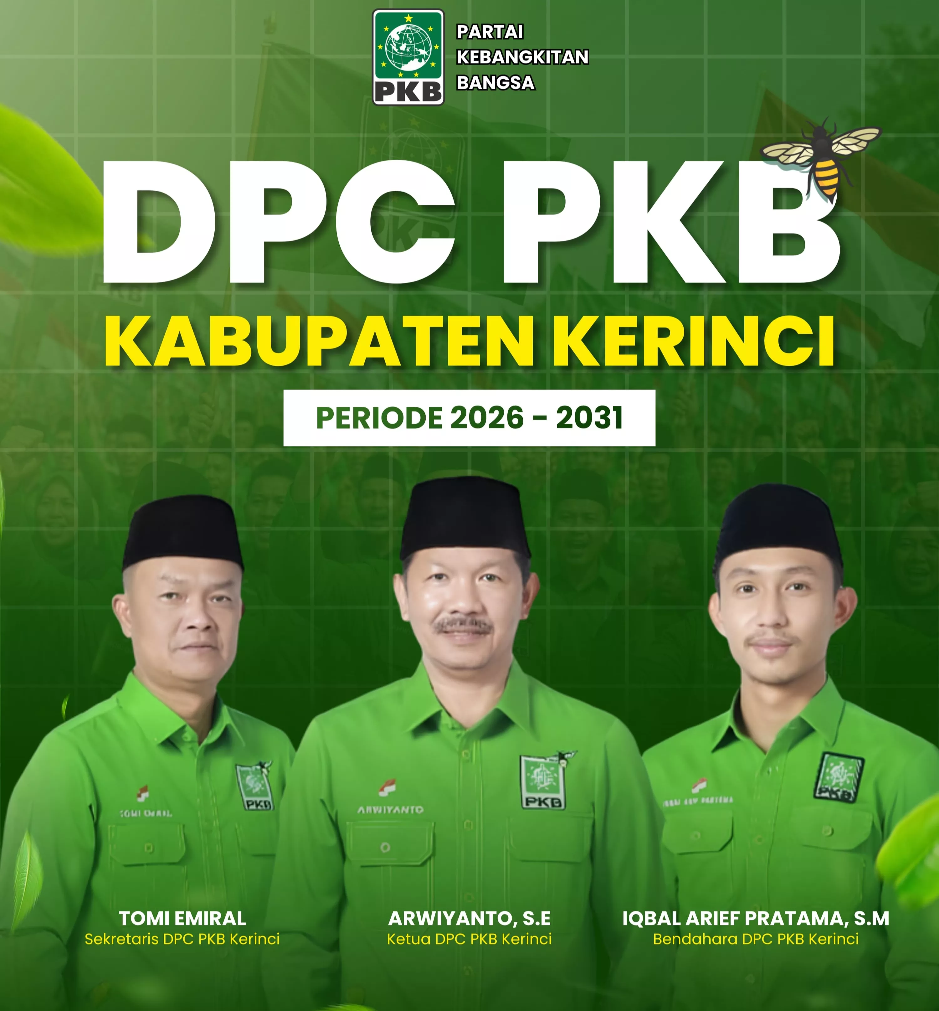 Resmi Dilantik, DPC PKB Kerinci Bidik Kemenangan Lebih Besar di Pemilu Mendatang
