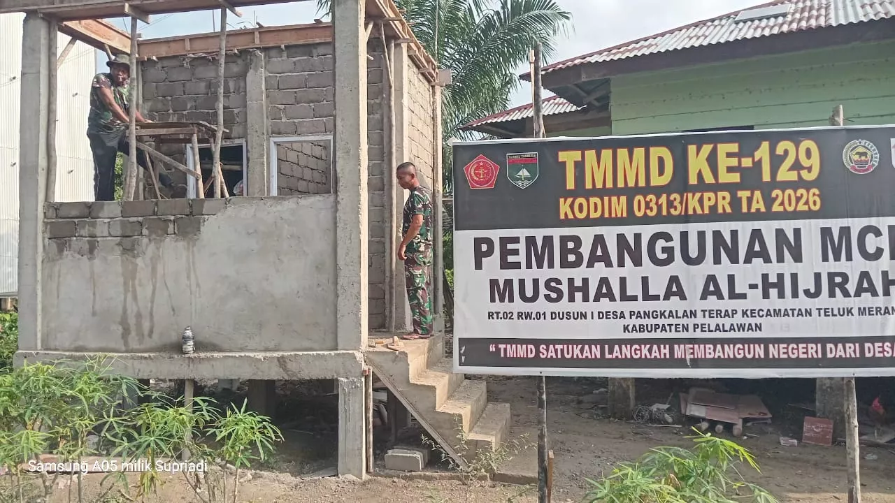 Berkat Gotong Royong, Pembangunan Fasilitas Sanitasi Mushala Al-Hijrah Pangkalan Terap Dekati Tahap Akhir