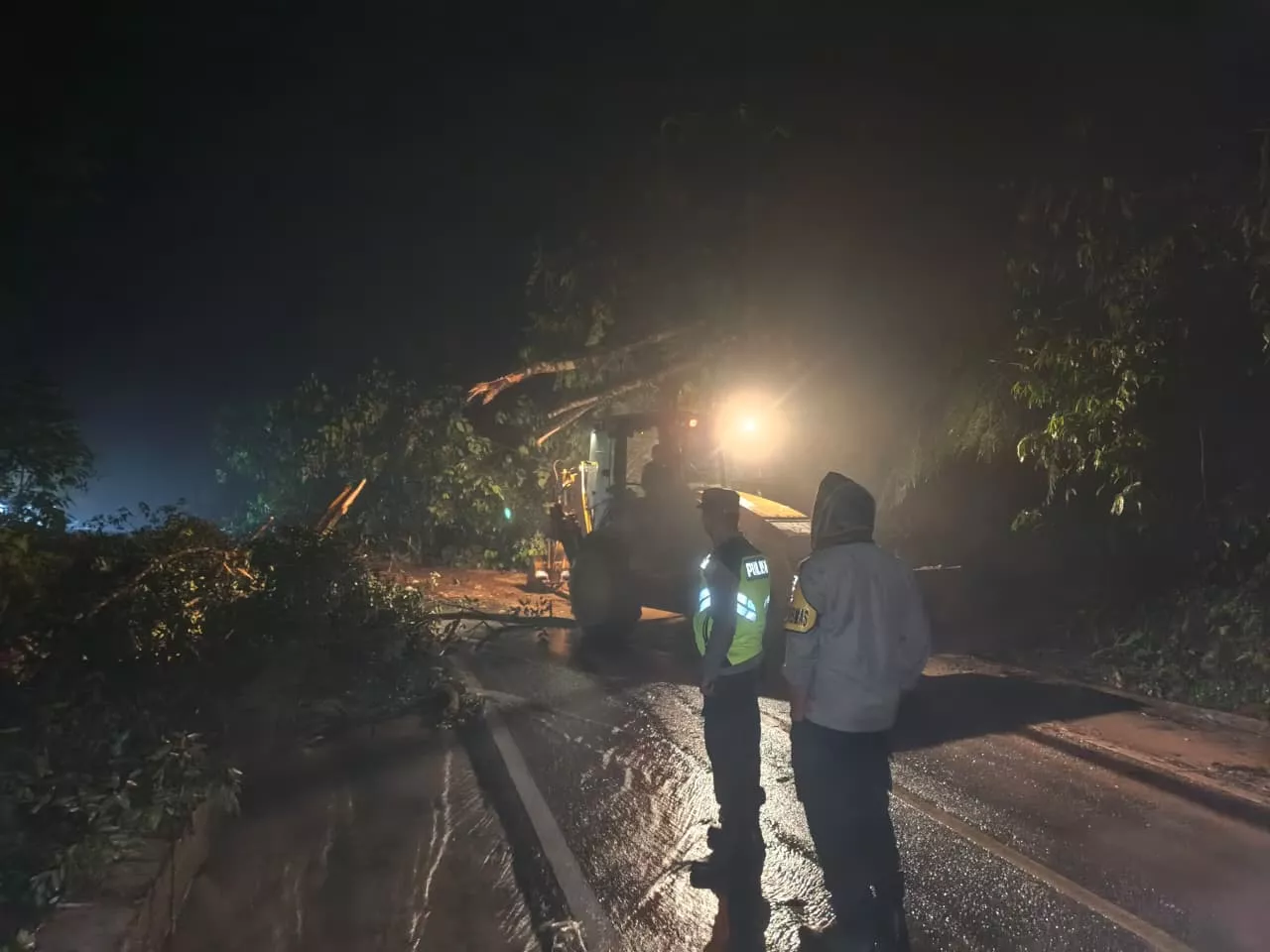 Longsor dan Pohon Tumbang di Jalur Sungai Penuh–Tapan, Akses Truk Masih Terhambat , ini Himbauan Polres Kerinci