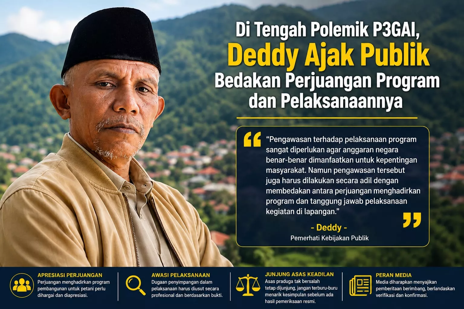 Ditengah Polemik P3-TGAI, Deddy Ajak Publik Bedakan Perjuangan Program dan Pelaksanaanya