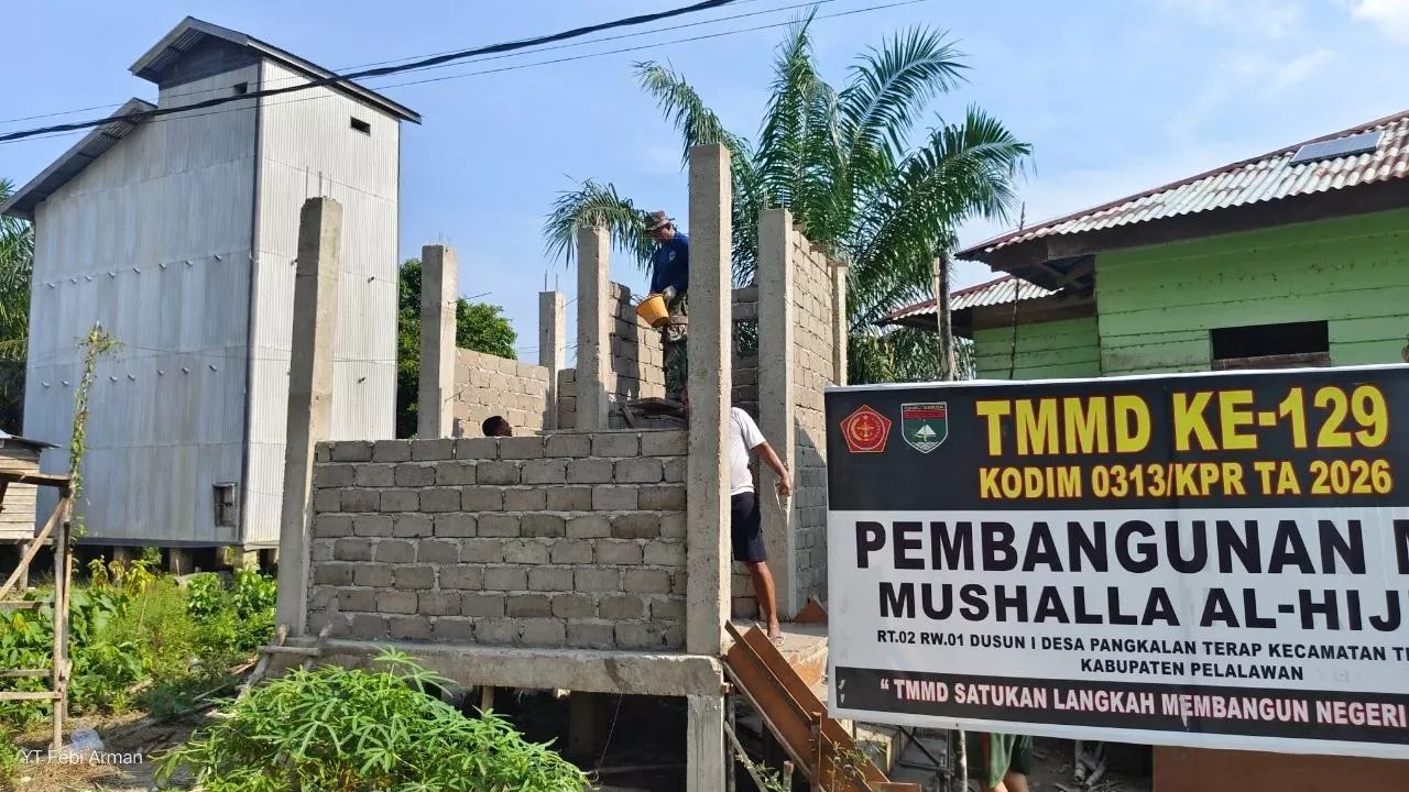 Tingkatkan Sanitasi Rumah Ibadah, Pembangunan MCK Mushalla Al-Hijrah Pangkalan Terap Capai 58 Persen