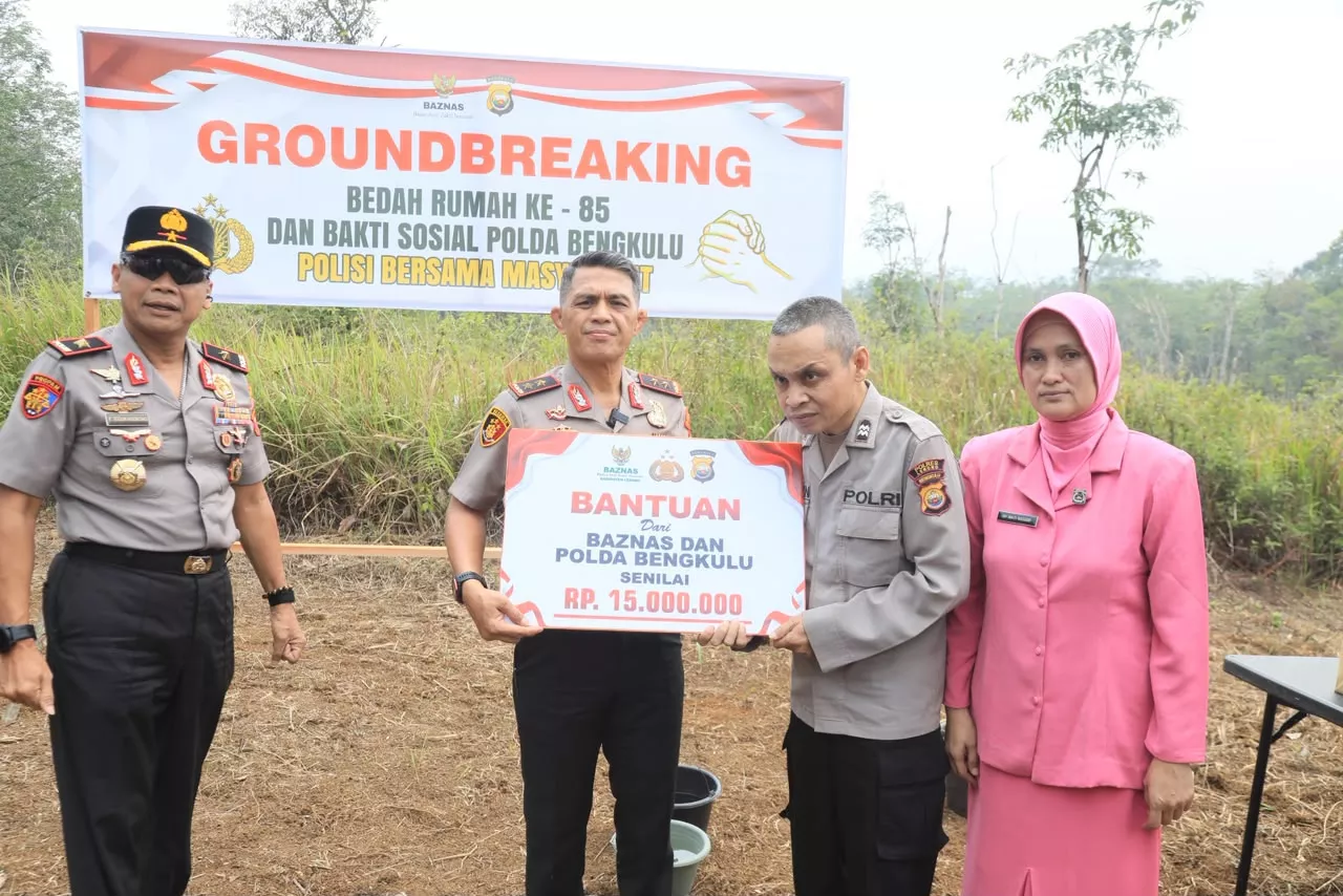 Wujud Kepedulian Polri, Kapolda Bengkulu Groundbreaking Rumah Ke-85 untuk Personel Polres Lebong