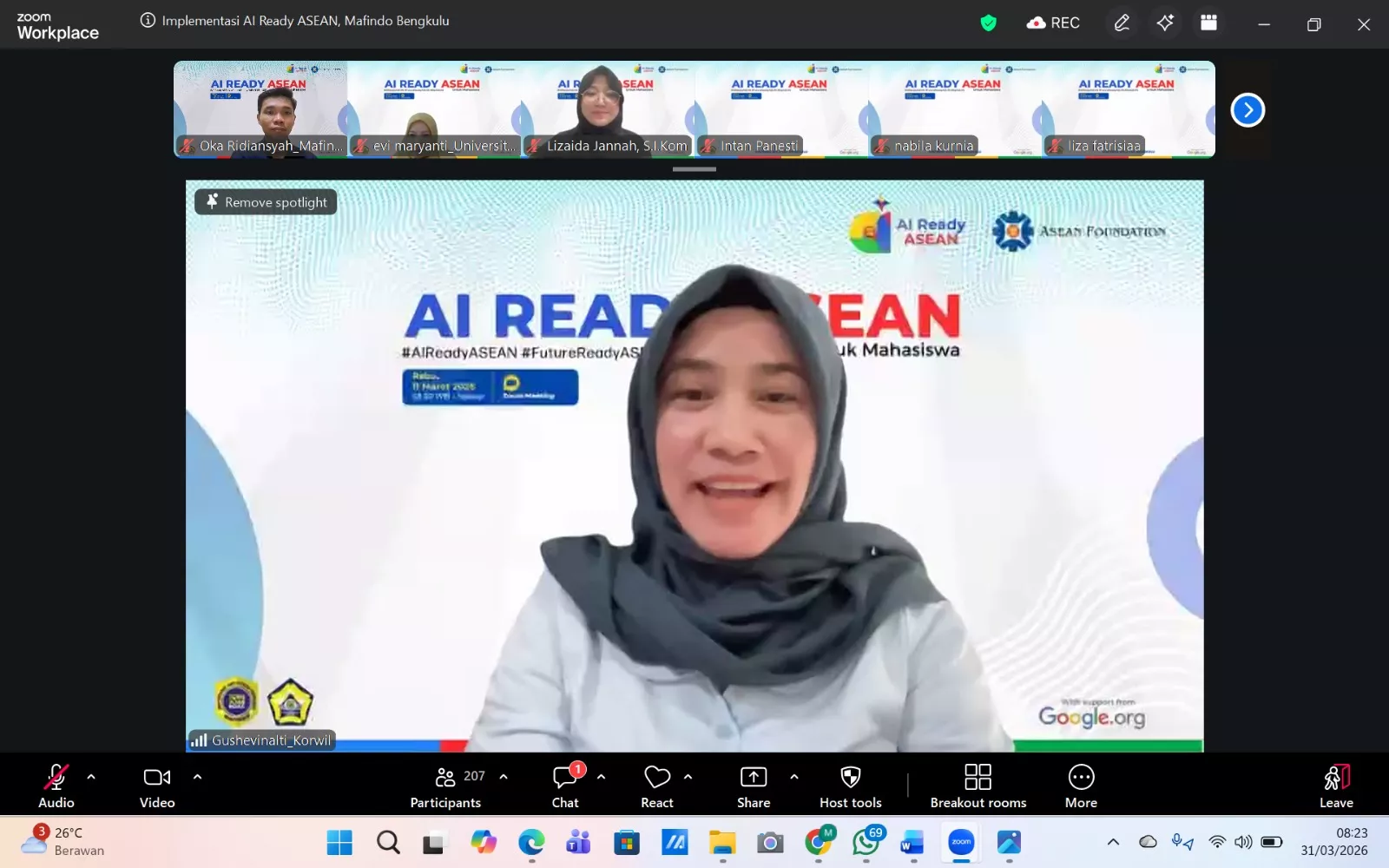 Bekali 242 Mahasiswa Kimia UNIB Sertifikasi Internasional, Mafindo Dorong Penguasaan AI di Level Global