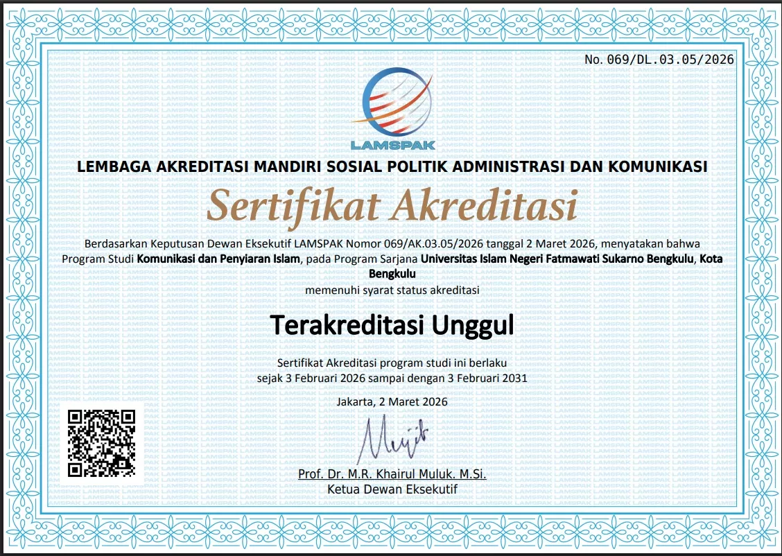 Prodi KPI UIN Fatmawati Sukarno Bengkulu Raih Akreditasi Unggul Hingga 2031
