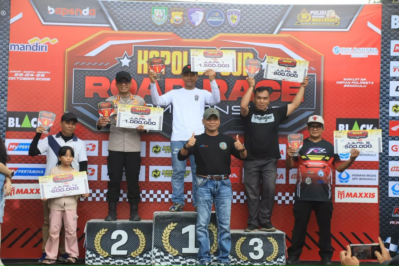 Wakapolda Bengkulu Closing Ceremony dan Apresiasi Para Juara Kapolda Cup 2026, Rangkul Anak Muda Salurkan Hobi di Jalur Positif