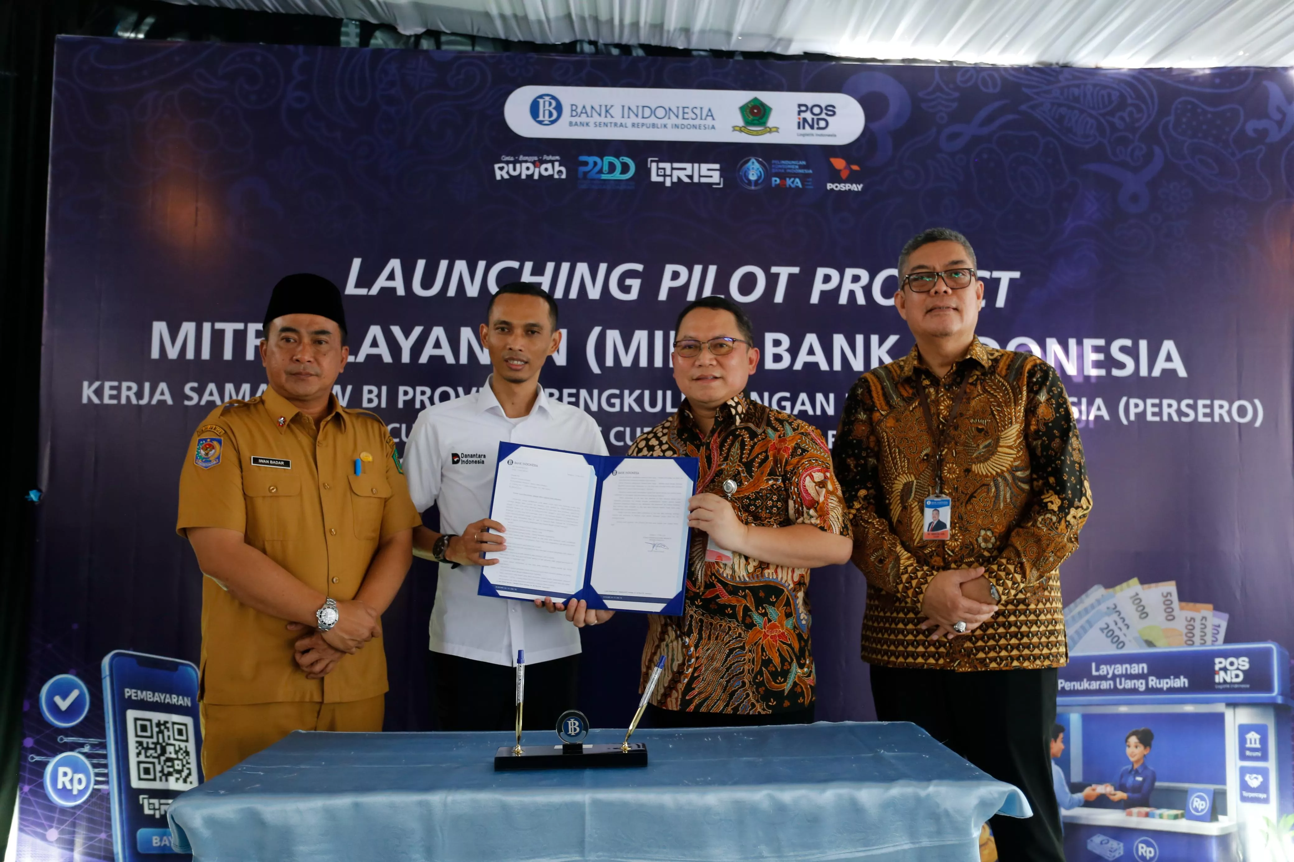 BI Bengkulu dan PT Pos Indonesia Luncurkan MILA, Permudah Layanan Kas dan Pembayaran Pajak Digital